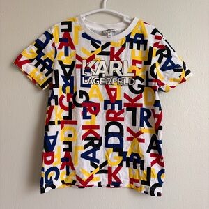 Karl Lagerfeld Kids Colorful Letter Print T-Shirt